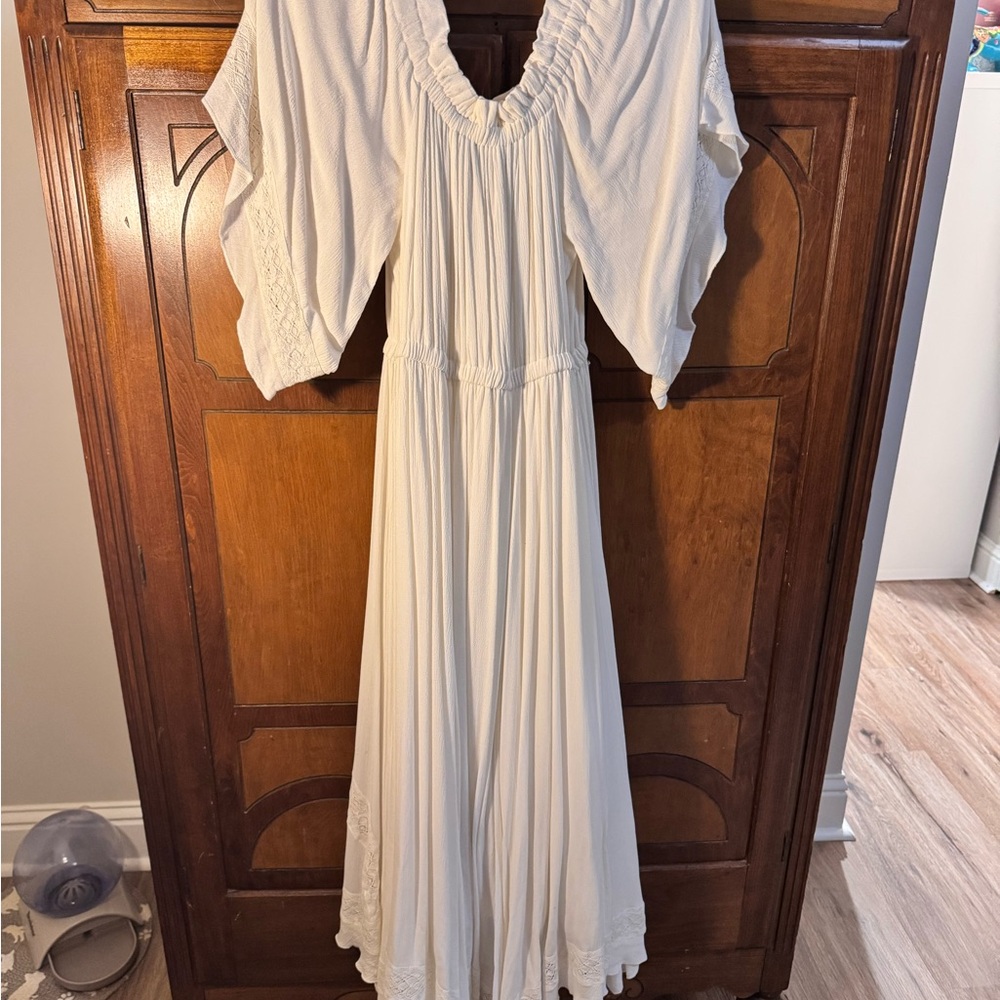 Style Rack Cream Maxi Dress with Button Front - Picture 2 of 6